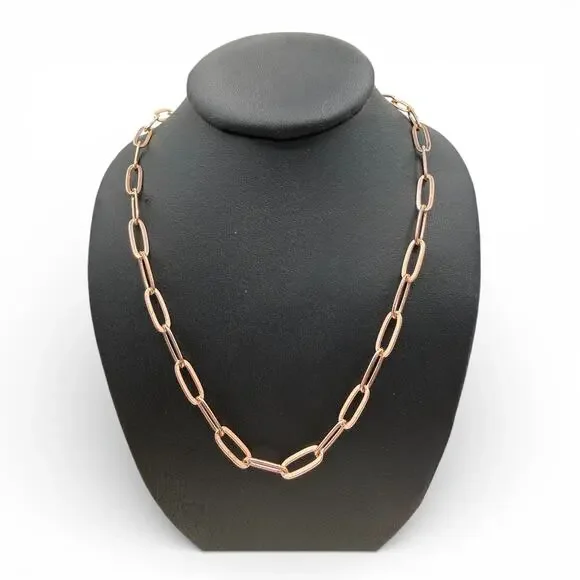 18 inch Copper Paper Clip Chain with Double Hook Clasp Handmade Artisan - Picture 1 of 7